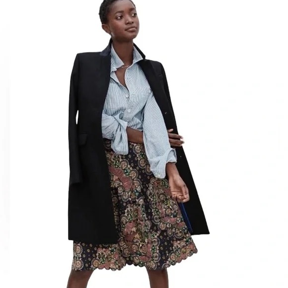 J. Crew Dresses & Skirts - Point Sur for J. Crew Tiered Scalloped Hem Skirt in Paisley Satin Crepe